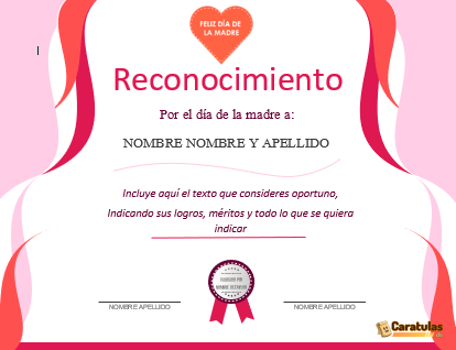 Diploma para mamá en Word Editable Día de la Madre 24 Diploma para mamá en Word Editable Día de la Madre